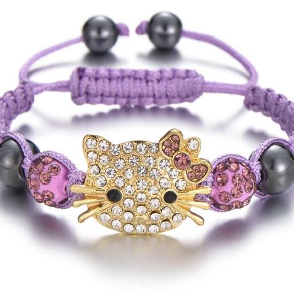 Handmade Hello Kitty Kids Braided Bracelet - Red - Picture 7 of 9